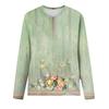 Women's Fashion Casual LongSleeve  Print Round Neck Pullover Top Blouse