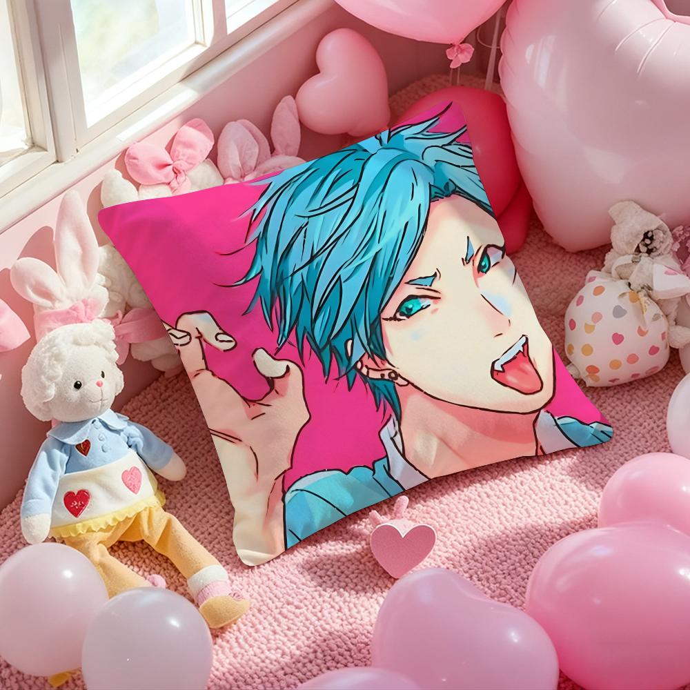 

Anime y-Yarichin-Bitch Club Cushion Cover Pattern Printed Pillowcase for Living Room Sofa Cushion Cover & Bedroom Decor 12x12Inch