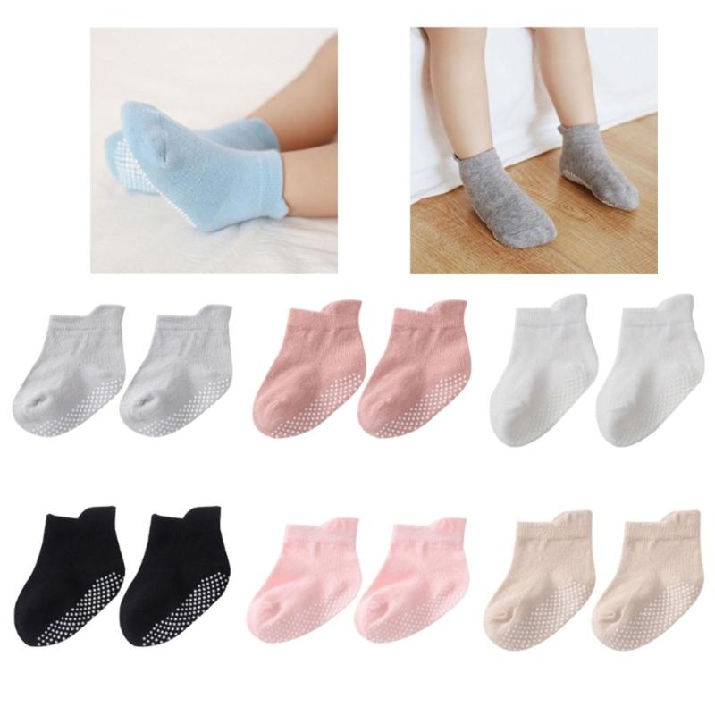 Floor Socks Solid Color Socks Non Slip Knitted Baby Socks Breathable Socks for Stable Step & Reduced Falling Risks