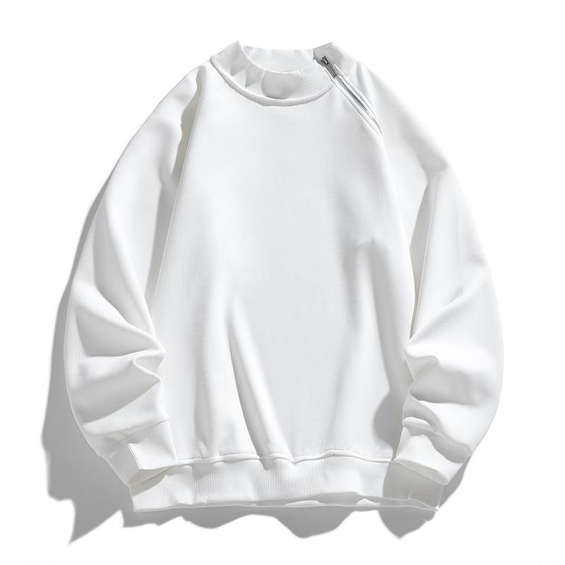 Niche Design Half-high Neck Zipper Long-sleeved Shirt for Men's New Heavy Autumn and Winter Outfit Casual