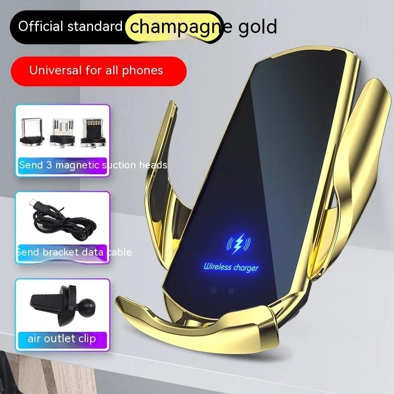 

15 Вт Q3 автомобильный держатель для телефона на вентиляционную решетку держатель для телефона с интеллектуальным датчиком автомобильный держатель для сотового телефона быстрая зарядка автоматический зажим для iPhone Android золотой