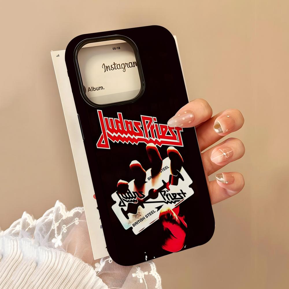 Rock Band Judas Priest Phone Case For IPhone 16 15 14 13 12 11 Pro Max 16 Plus Glossy 2 In 1 Bumper Cover
