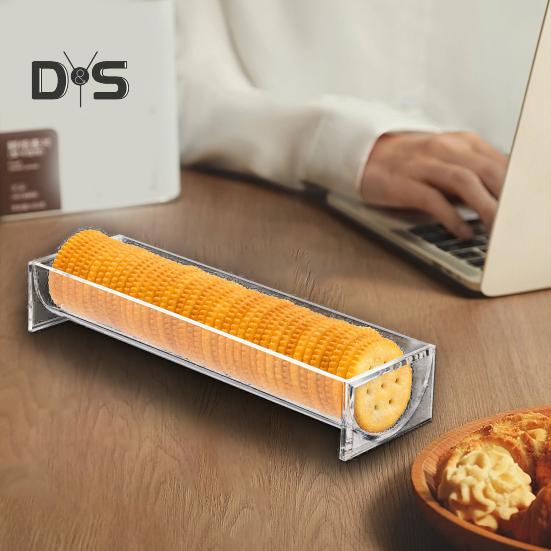 Clear Acrylic Cookie Tray Modern Design BAP-Free Round Rectangular Appetizer Serving Tray for Bread Fruits