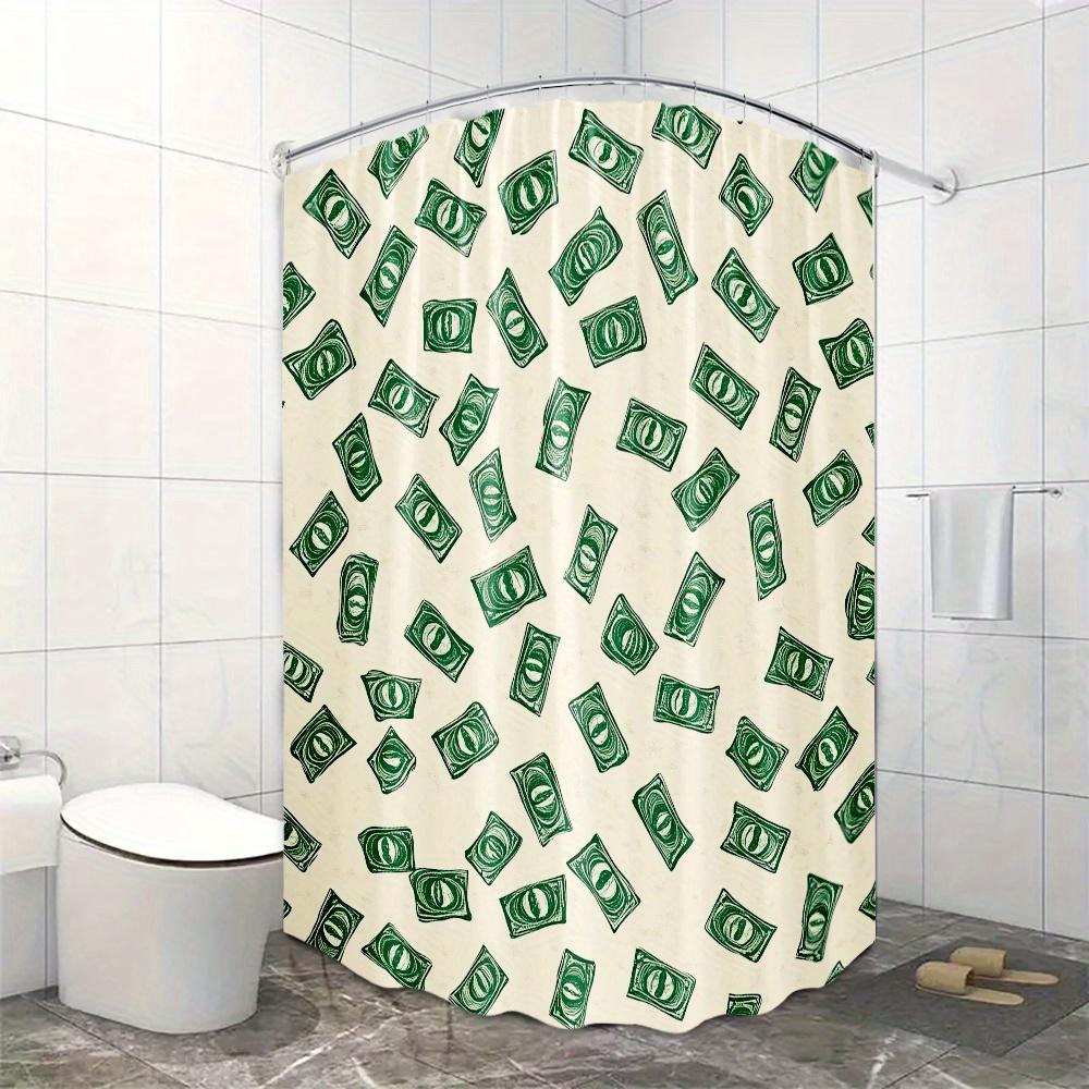 Stylish Dollar Bill Shower Curtain - Waterproof, Mildew-Resistant With Unique Money Design For A Fun And Quirky Bathroom Decor
