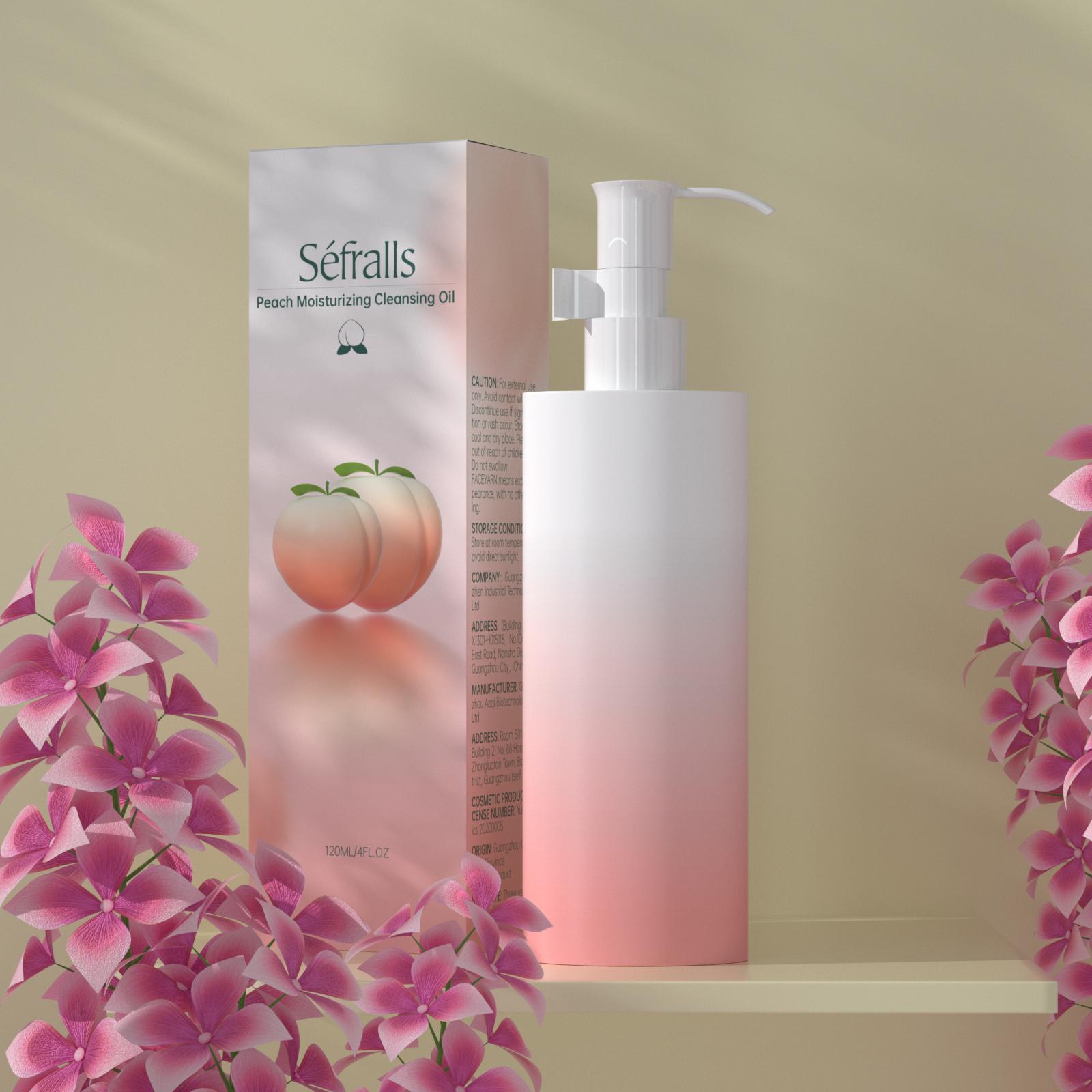 

Увлажняющее очищающее масло Séfralls Peach Moisturizing Cleansing Oil 120 мл Легко растворяет остатки макияжа, глубоко очищает, прозрачный