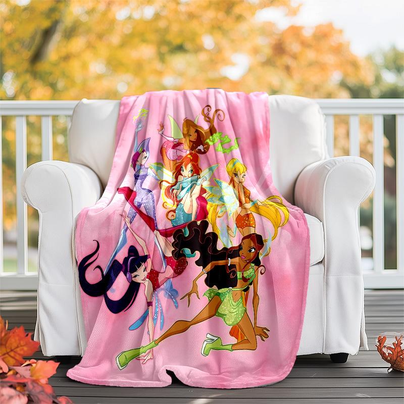 Winx Club printed throw blanket—lightweight,soft,warm;versatile blanket for all seasons—perfect as &air-conditioning throw,nap blanket