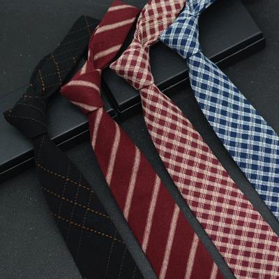 6 cm karierte Krawatte Mädchen Muster Retro Wind Streifen Baumwolle Casual Hand Stil Jungen Schmale Version