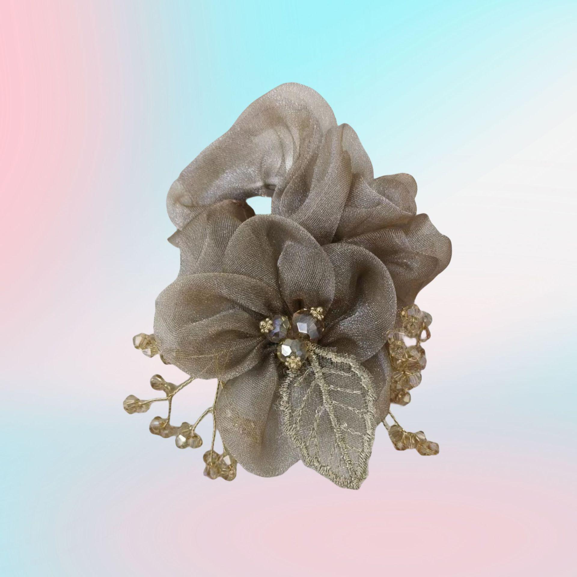 

Elegant Sunflower Organza Scrunchie Hair Tie
