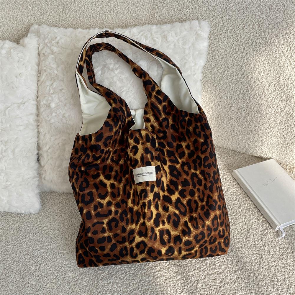 

Сумка-тоут с леопардовым принтом в стиле ретро, большая вместимость, ветрозащитная сумка-жилет, повседневная школьная сумка для поездок на работу