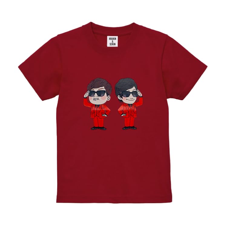 [HIKAKIN & SEIKIN] Burgundy T-shirt/Kids 130, Ages 15 and up