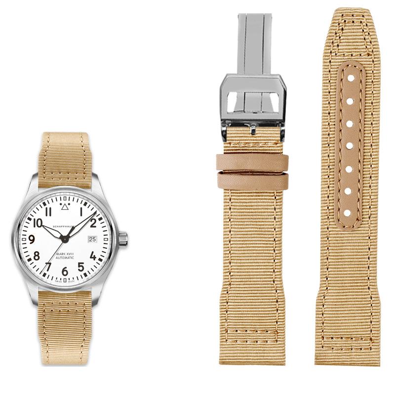 Klasyczny 20/21/22mm Wysokiej jakości nylonowy pasek do zegarka ze skóry cielęcej Pasuje do IWC Pilot SPITFIRE MARK18 Portofino TOP GUN IW389101 Pasek do zegarka