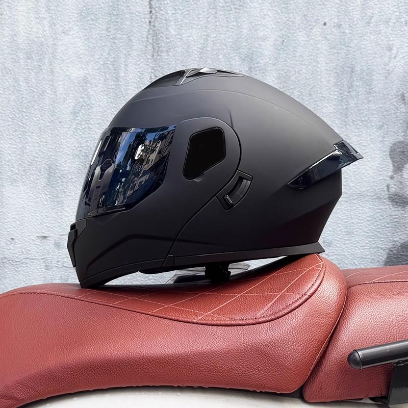 ORZ Bluetooth Flip-up Dual Visor Motorcycle Helmet for Men & Women, HD Full Face, Wingxin Certified for All Seasons.