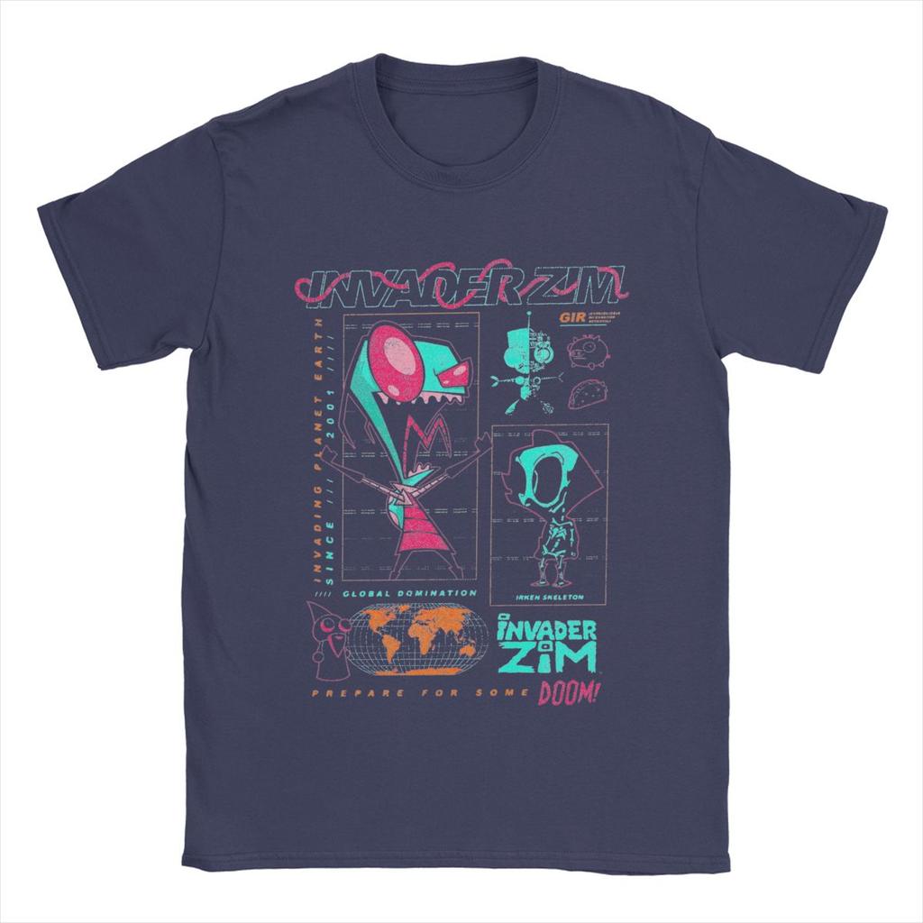 Invader Zim Schémata globální nadvlády Pánské tričko Vtipná bavlněná trička Kulatý výstřih Krátký rukáv Trička Potištěné topy