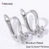 18K Gold Plated Brass Inlaid Zircon Earwires Fixtures,Hollow Shvenzy Earring Hooks Clasps For DIY Earring Making Findings