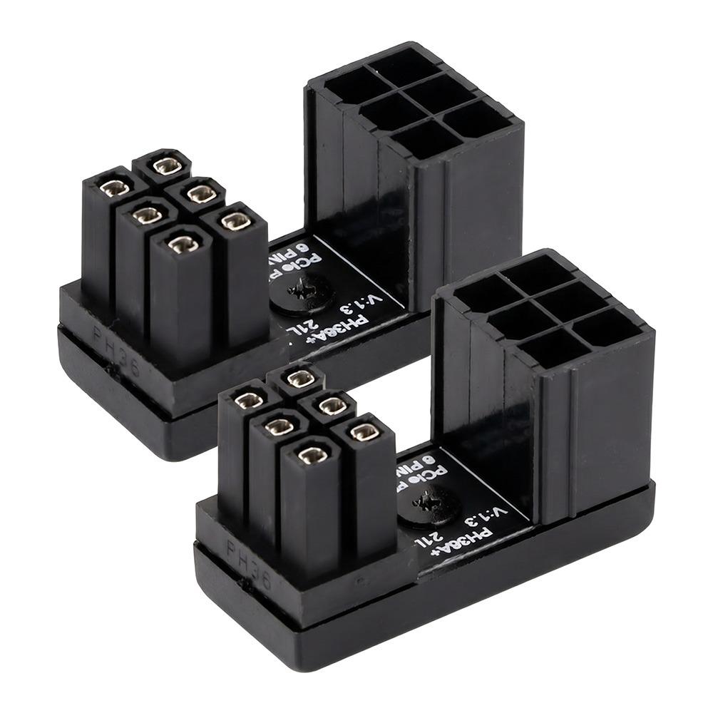 

2PCS Welded Firmly Graphics Card Adapter 180 Degree Power Connector Graphics Card 2PCS