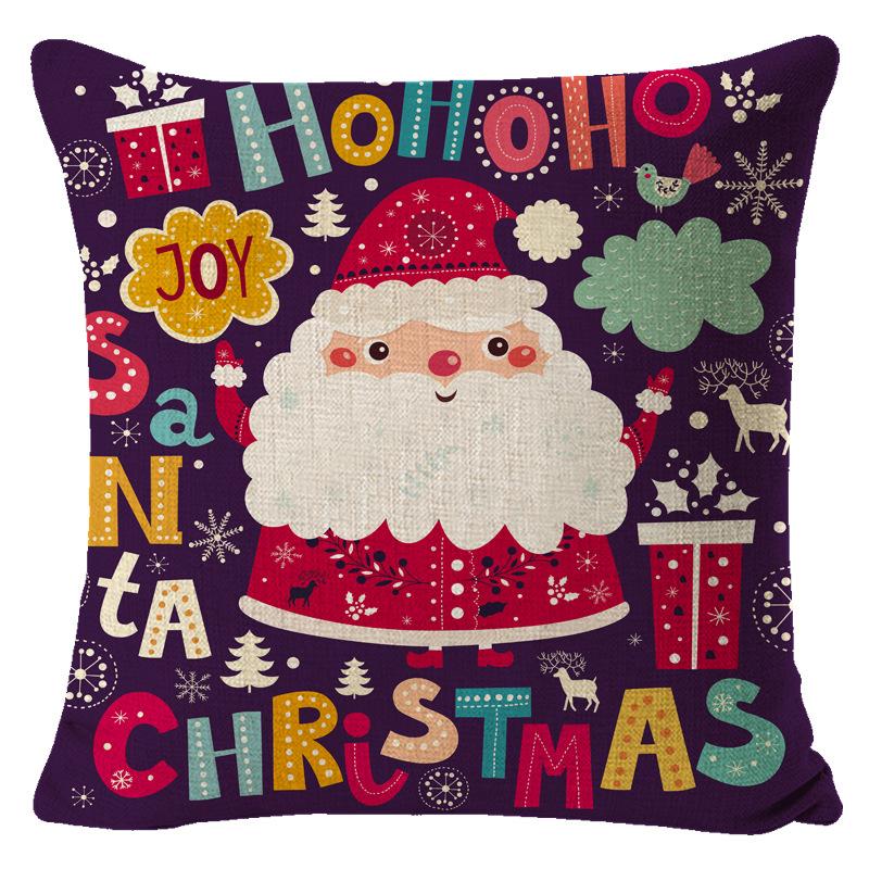 Christmas Celebration Pillow Elk Snowman Festive Cushion Cover Red Sofa Back Cushion Pillow Cover