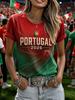 2026 Portugal Print Soccer Jersey Quick Dry Breathable V Neck Football T-shirt Family Matching Parent Kid Fashion fashion Sports