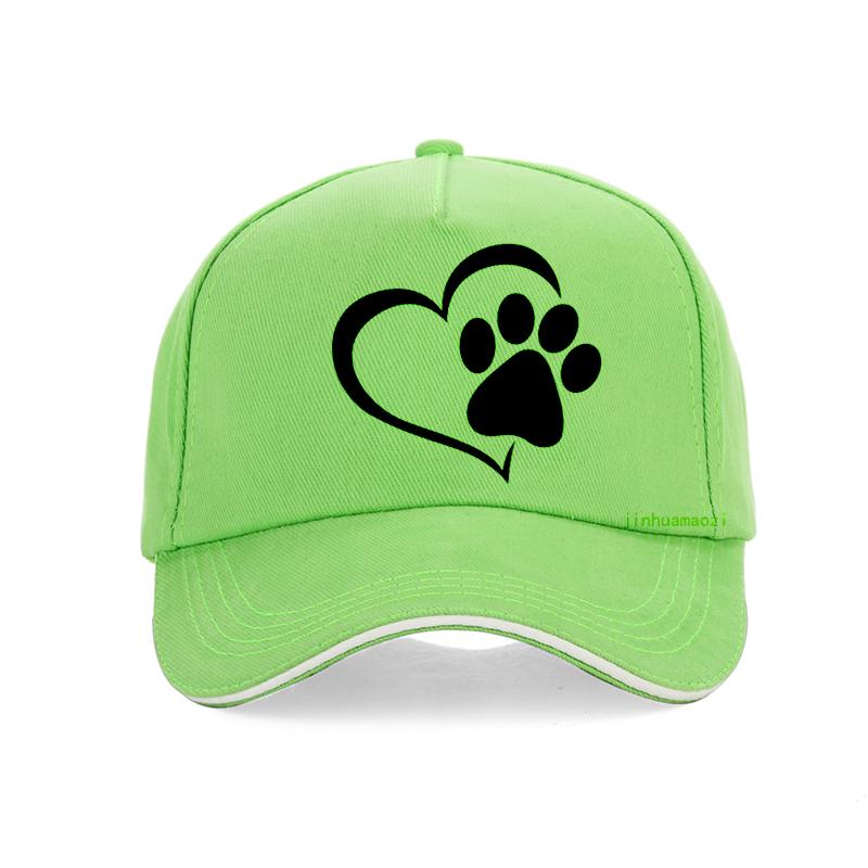 Love Dog Paw Heart Print Baseball cap Unisex Women Summer pop Harajuku Hip Hop hat Unisex outdoor adjustable bone Snapback hat