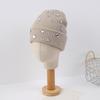 Custom Luxury Casual Autumn Winter Knitted Beanie Hat Soft Warm Black Acrylic Unisex Adults Hand Embroidery Common
