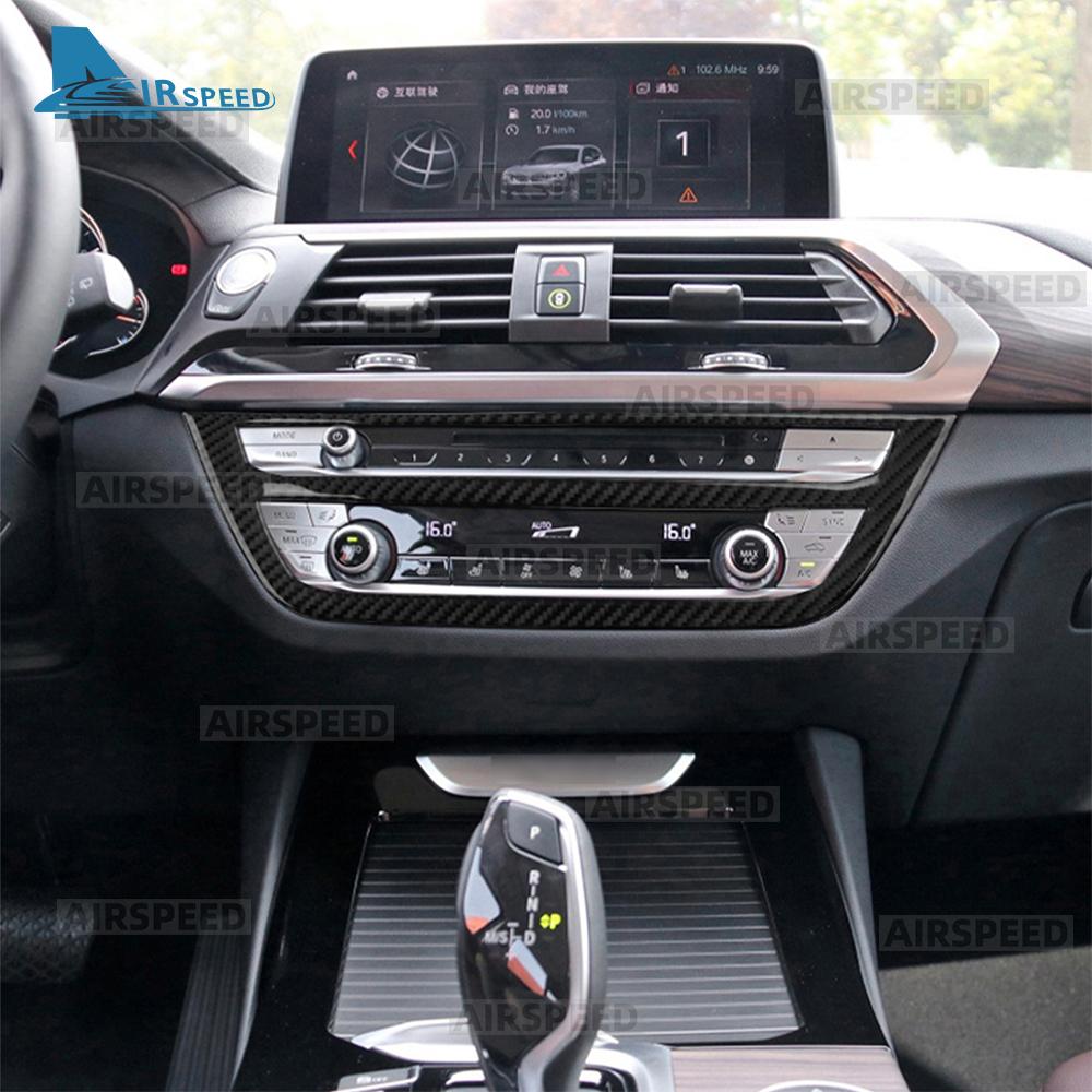 Carbon Fiber Style Interior Moulding for BMW X3 G01 2018-2024 X4 G02 2019-2021 AC Control Panel Frame Cover