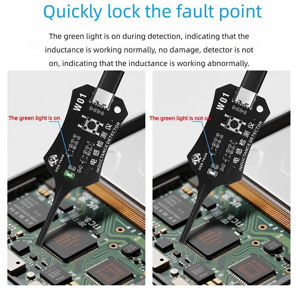 W01 Smart Inductance Detector Professional Phone Motherboard Inductance Fault Tester Fast & Stable Electronic Repair Tools