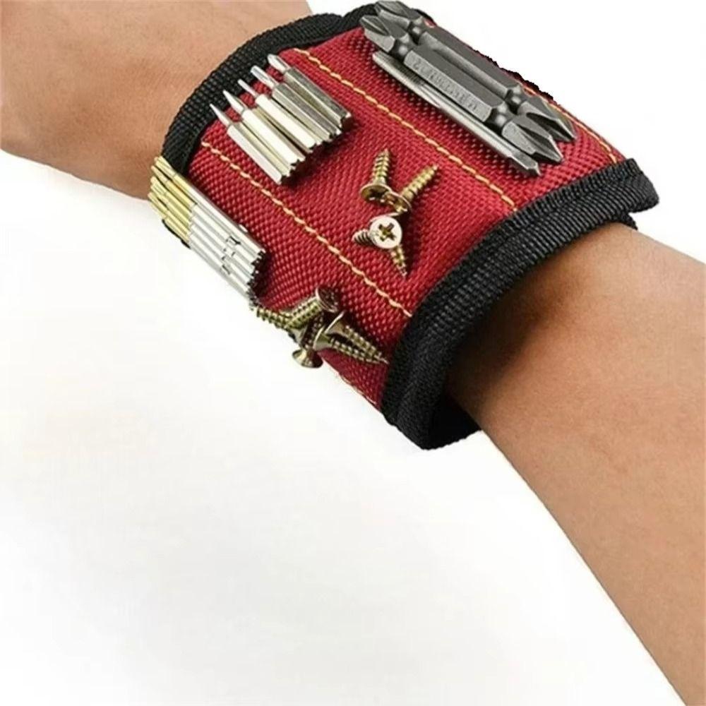 Magnets Magnetic Wristband 3/5 Rows Magnetic Wrist Belt Holding Screws Magnetic Pickups  Tool Bag