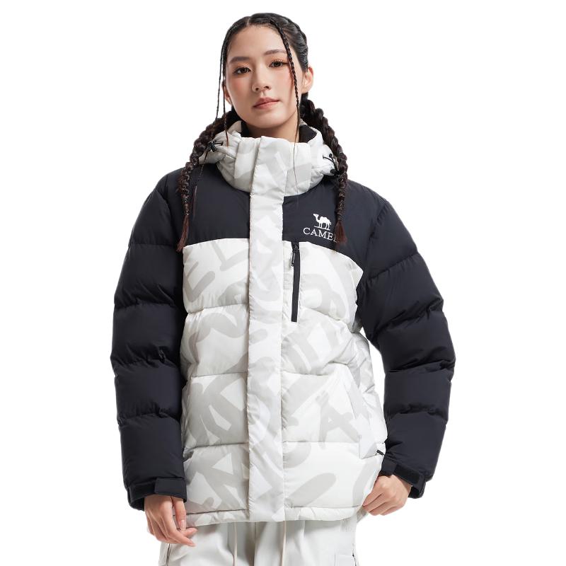 

Camel Unisex Windproof Water-Repellent Hooded Down Puffer Jacket L