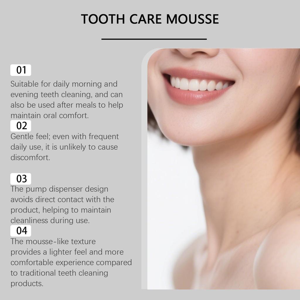 Brightening Press-Type Toothpaste Mousse for Daily Oral Odor Control and Gentle Cleaning