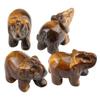 Håndskåret Naturlig Grøn Aventurin Jade Elefant Statue - Lykkebringende Pynt og Dekoration