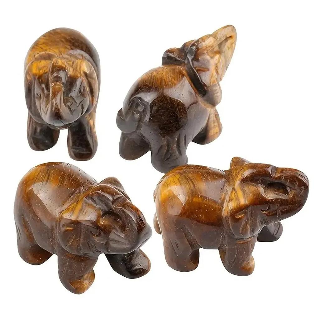 Håndskåret Naturlig Grøn Aventurin Jade Elefant Statue - Lykkebringende Pynt og Dekoration