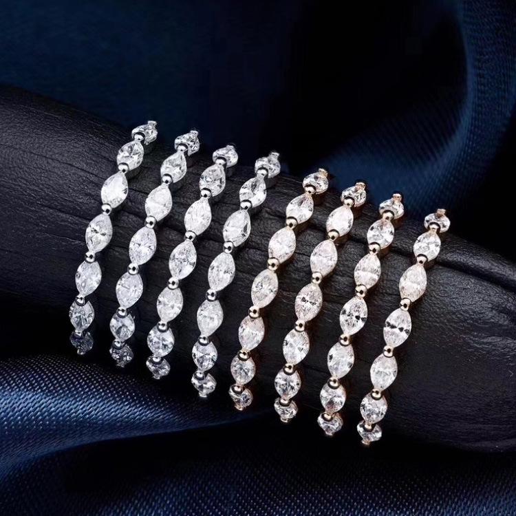 Simple Fairy Half Circle Horse-eye Diamond Ring