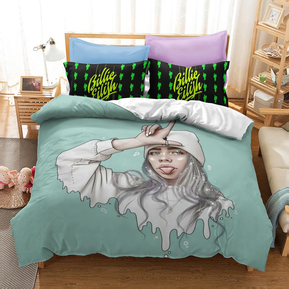 Dreiteiliges Heimtextil-Quiltset Vierteilig 3D-Digitaldruck Charakter Billie