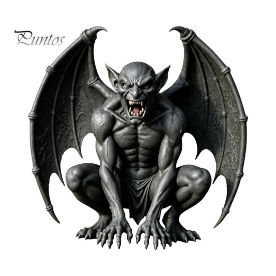 Halloween Gothic Decoration Gargoyle Figurine, Medieval Dark Winged Statue, Resin Retro Style Statue Horn Demon Ornament for Office Bookshelf