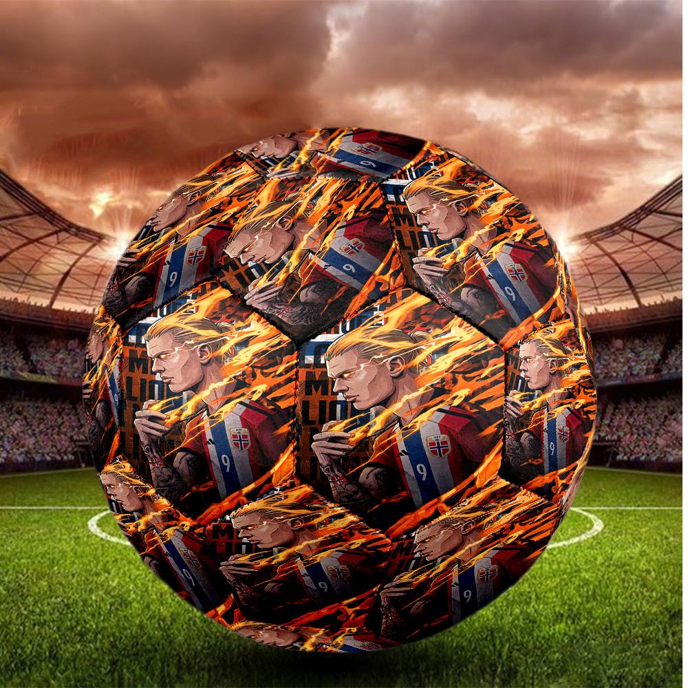 Erling Haaland Taglia 5 Pallone da Calcio Pallone da Calcio ad Alta Elasticità Per Competizioni all'Aperto Allenamento Quotidiano Gioco