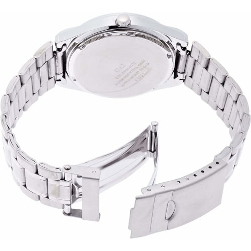 Citizen Q&Q Watch Analog Solar Waterproof Date Day of the Week Metal Band H010-204 Men's White