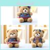 Plush Bear Backpack Charm With Cute Embroidered Details For Girls