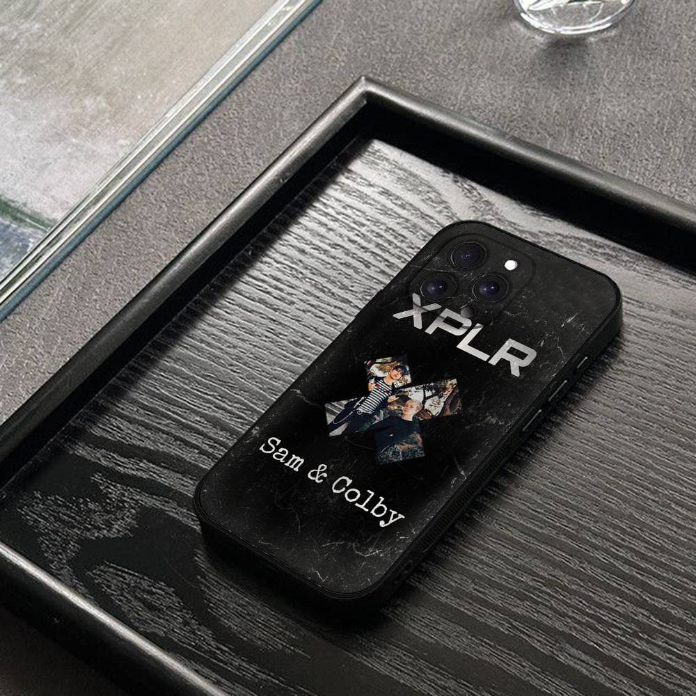 S-Sam And Colby XPLR Phone Case For IPhone 1716 15 14 13 Pro Max 11 12 Mini X Xs XR Black Silicone Cover