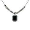 JMXD-čierny štvorcový titánová oceľ, náhrdelník, plný diamantov a strieborný temperament štvorcový náhrdelník, módny a ľahký luxus