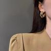 New Arrival Fashion Gold Color Metal Geometry Multi-layer Circle Dangle Earrings for Women Charm Design Korean Jewelry Accessory