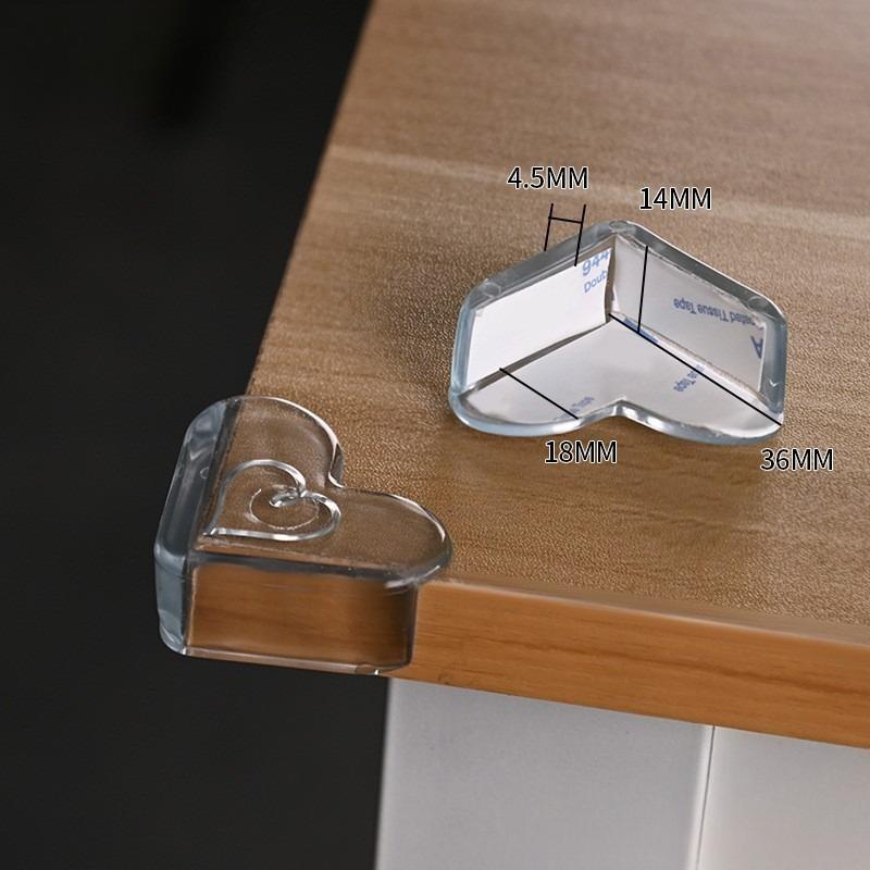 10pcs Heart-Shaped Transparent Table Corner Protectors - Anti-Collision Guards for Home Office Furniture Sharp Corner Protection