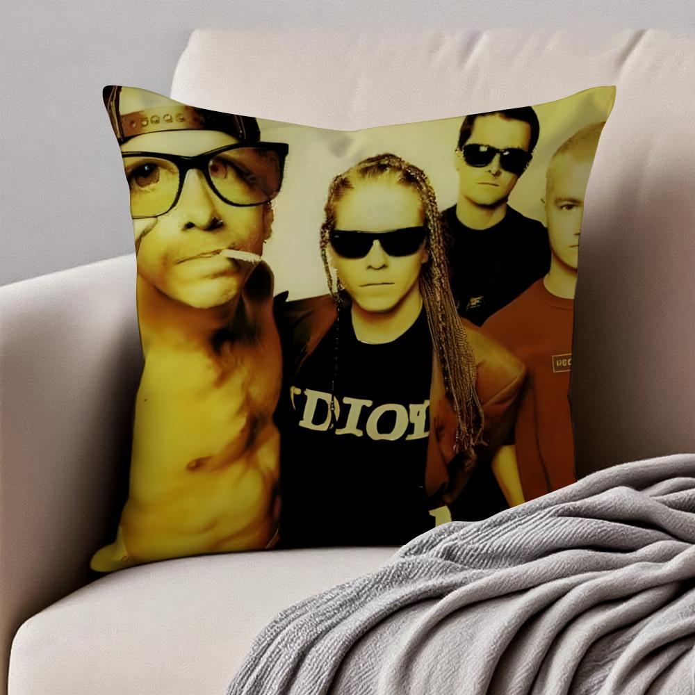 Punk Rock American Band TThe OOffspring Cushion Cover Pillowcase Antidustmite Invisible Zipper Short Plush Sofa Cushion