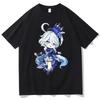 Anime Genshin Impact Furina T-Shirts Kawiai Damen T-Shirt Ästhetisches Kurzarm T-Shirt Unisex Tees Vintage Kleidung Oberteile Y2k2