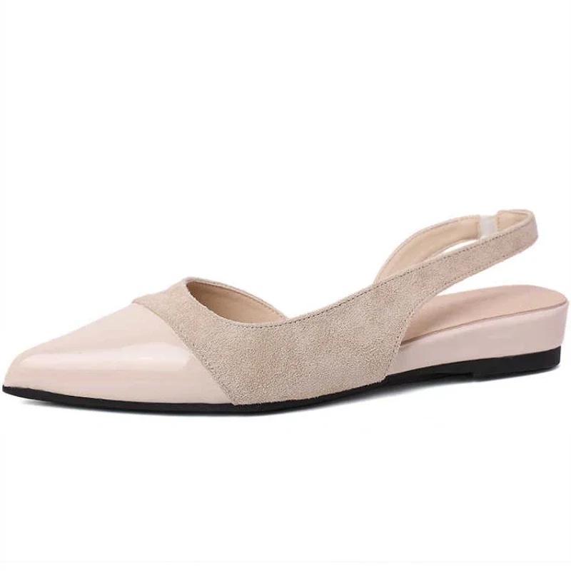 2025Summer Pointed Toe Women's Flats Sandals Fashion Shallow Slip On Singbacks Mules Party Dress Shoes for Ladies