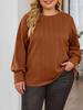 2025 Autumn/Winter Casual Knit Sweater Hoodie - Long Sleeve, Round Neck, Solid Color