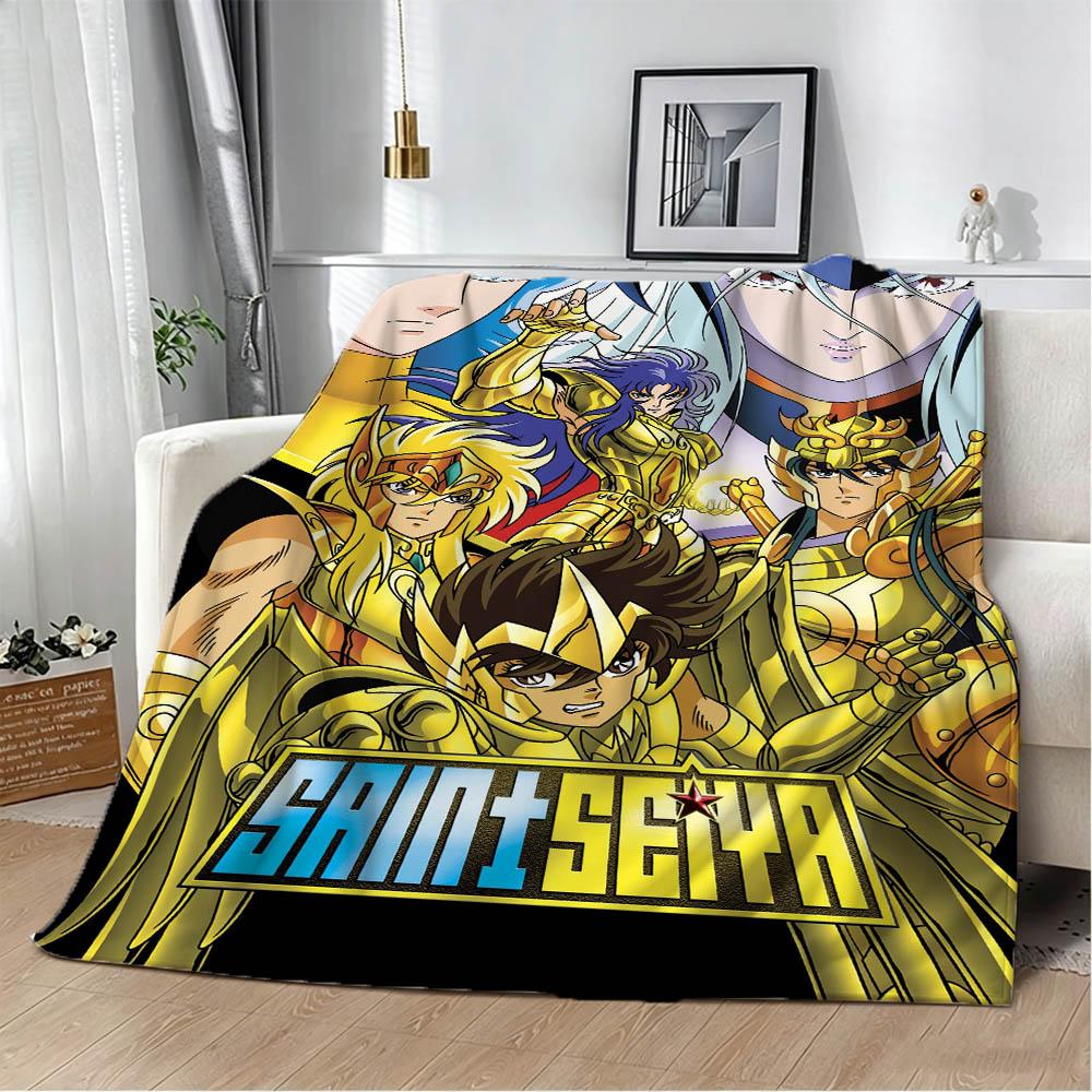 3D S-Saint S-Seiya Japan Anime Cartoon Flannel Blanket Soft Throw Blanket Art For Home Decor Bedroom Bed Sofa Picnic Fans Gifts