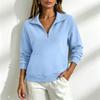 Women's Color Crewneck Long Sleeve Pullover Sweatshirt with Zipper Pocket, Loose Fit for Casual Everyday Wear