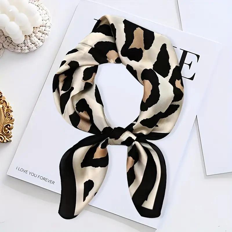 70cm Retro Printed Korean-Style High-End Imitation Silk Scarf for Women - Versatile Fashion Square Accessory