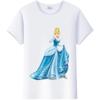 T-shirt Kawaii Disney Cartoon Ragazza Camicia Principessa Donna Estate 2024 Abbigliamento Y2K Top Manica Corta Magliette Carine Bluse Bianche Larghe
