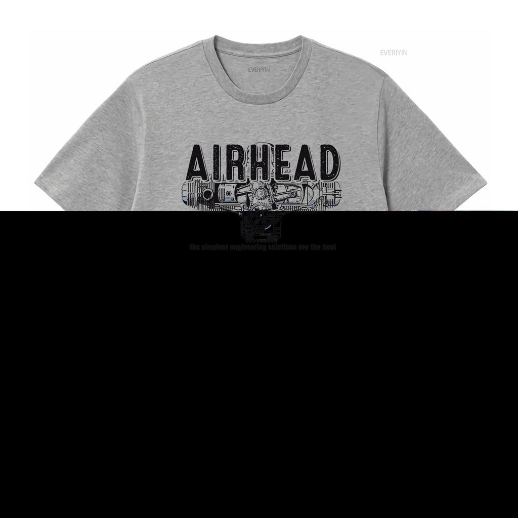 Motorcycle Biker Airhead Boxer Flat Twin Engine R80 R100 GS T Shirt Simple Engineering Design Vintage Washed Slightly