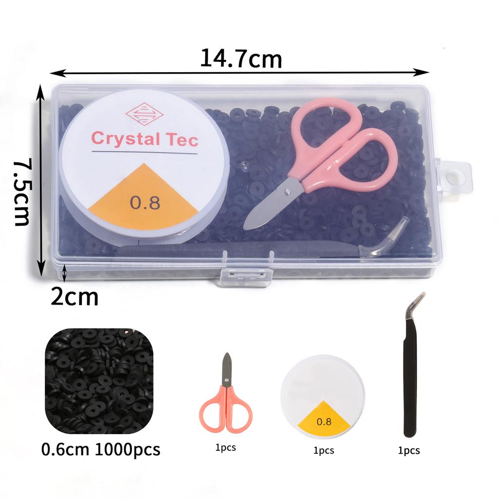 1000pcs/box Multi-color Polymer Clay Beads Clay Beads Slices, Polymer Clay Spacer Bead Chips Beads For Jewelry Making DIY Handmade Accessories